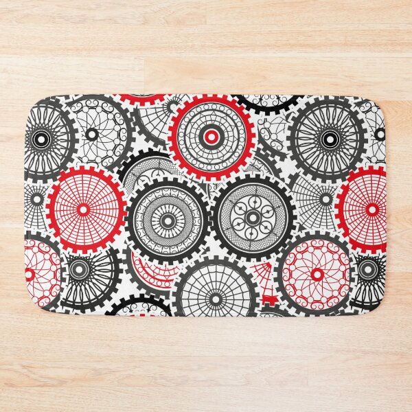 Item preview, red Seamless pattern gears designed and sold by obinsuma.