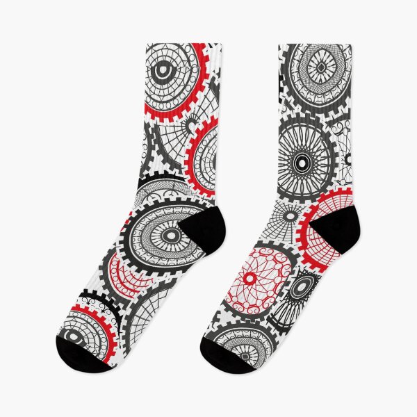 Item preview, red Seamless pattern gears designed and sold by obinsuma.
