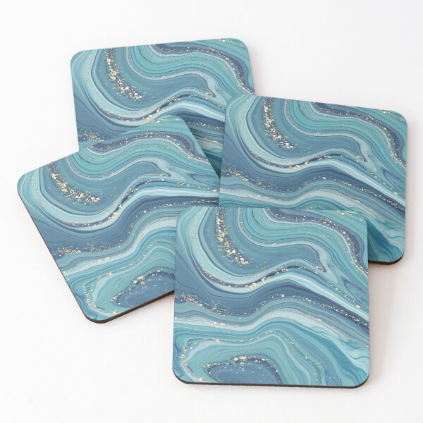 Item preview, Light blue liquid marble background designed and sold by GoDesign1.