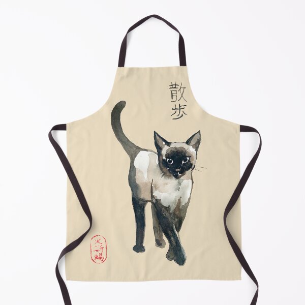 Item preview, Watercolor Siamese Cat illustration designed and sold by ArtProvocation.