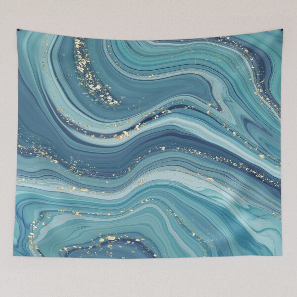 Item preview, Light blue liquid marble background designed and sold by GoDesign1.