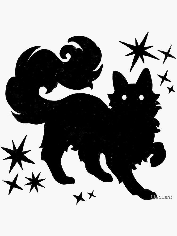 Mystical Cat Journal, Gothic Black Cat Celestial Cat Lined Hardcover  8x5.7