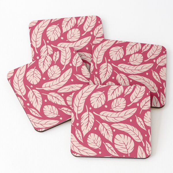 Item preview, Tropical Leaves "Viva Magenta" Pantone's 2023 Color of the Year designed and sold by LoreliDesigns.