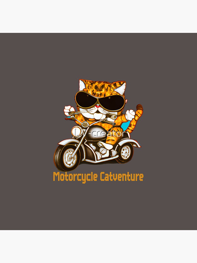 Motorcycle Catventure - Funny Cat on a Yellow Motorcycle