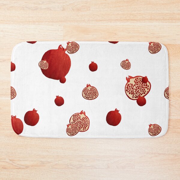 Item preview, Pomegranate red half ornate pattern a watercolor designed and sold by Yana Mustafina | Boho Soulful Designs.