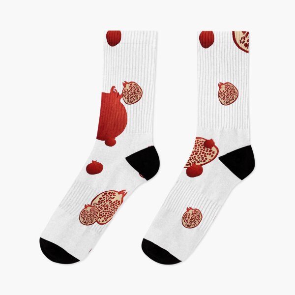 Item preview, Pomegranate red half ornate pattern a watercolor designed and sold by Yana Mustafina | Boho Soulful Designs.