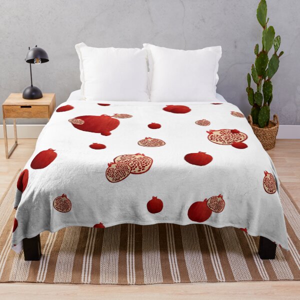 Item preview, Pomegranate red half ornate pattern a watercolor designed and sold by Yana Mustafina | Boho Soulful Designs.