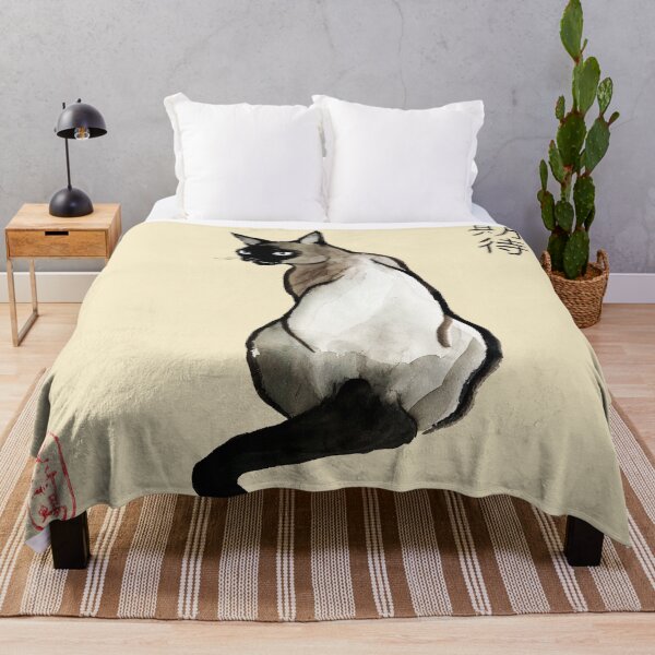 Item preview, Watercolor Siamese Cat illustration designed and sold by ArtProvocation.