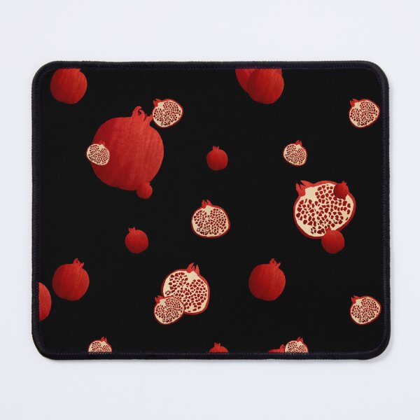 Item preview,  Pomegranate red half ornate pattern a watercolor black designed and sold by Yana Mustafina | Boho Soulful Designs.