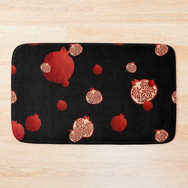 Item preview,  Pomegranate red half ornate pattern a watercolor black designed and sold by Yana Mustafina | Boho Soulful Designs.
