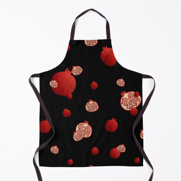 Item preview, Pomegranate red half ornate pattern a watercolor black designed and sold by Yana Mustafina | Boho Soulful Designs.