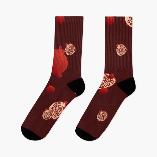 Item preview, Pomegranate red half ornate pattern a watercolor red designed and sold by Yana Mustafina | Boho Soulful Designs.