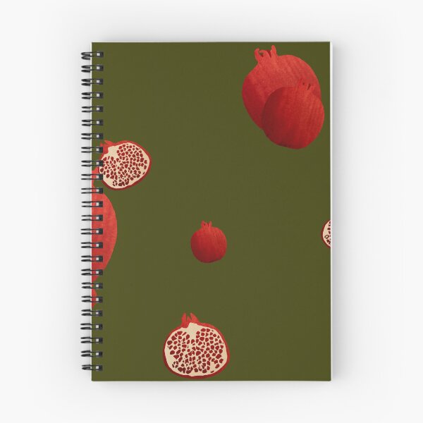 Item preview, Pomegranate red half ornate pattern a watercolor green designed and sold by Yana Mustafina | Boho Soulful Designs.