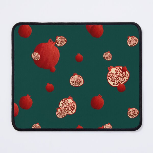 Item preview, Pomegranate red half ornate pattern a watercolor turquoise designed and sold by Yana Mustafina | Boho Soulful Designs.