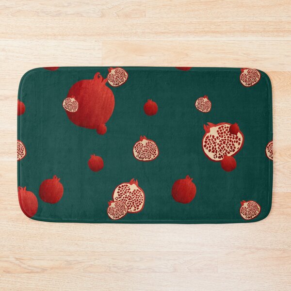 Item preview, Pomegranate red half ornate pattern a watercolor turquoise designed and sold by Yana Mustafina | Boho Soulful Designs.