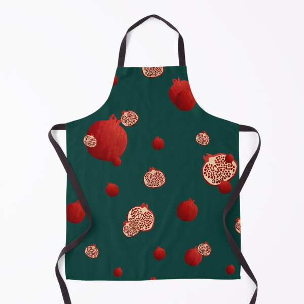 Item preview, Pomegranate red half ornate pattern a watercolor turquoise designed and sold by Yana Mustafina | Boho Soulful Designs.