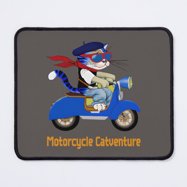 Item preview, Motorcycle Catventure - Funny Cat on a Blue Motorcycle designed and sold by LV-creator.