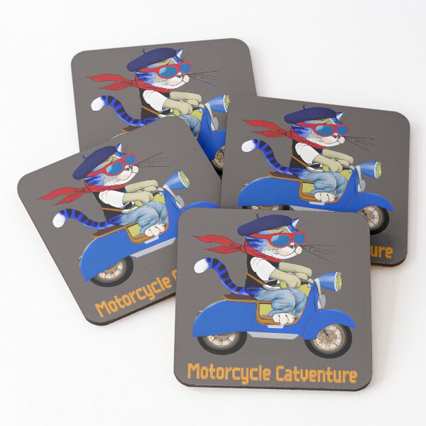 Item preview, Motorcycle Catventure - Funny Cat on a Blue Motorcycle designed and sold by LV-creator.