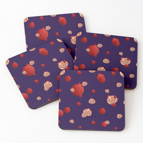Item preview, Pomegranate red half ornate pattern a watercolor violet designed and sold by Yana Mustafina | Boho Soulful Designs.