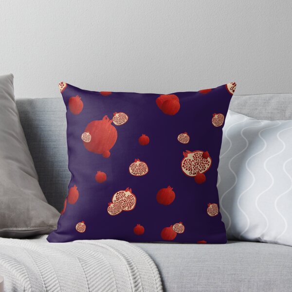 Item preview, Pomegranate red half ornate pattern a watercolor violet designed and sold by Yana Mustafina | Boho Soulful Designs.