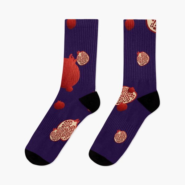 Item preview, Pomegranate red half ornate pattern a watercolor violet designed and sold by Yana Mustafina | Boho Soulful Designs.