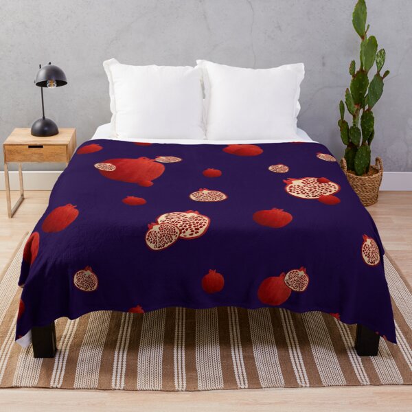 Item preview, Pomegranate red half ornate pattern a watercolor violet designed and sold by Yana Mustafina | Boho Soulful Designs.
