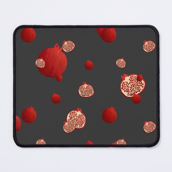 Item preview, Pomegranate red half ornate pattern a watercolor grey designed and sold by Yana Mustafina | Boho Soulful Designs.