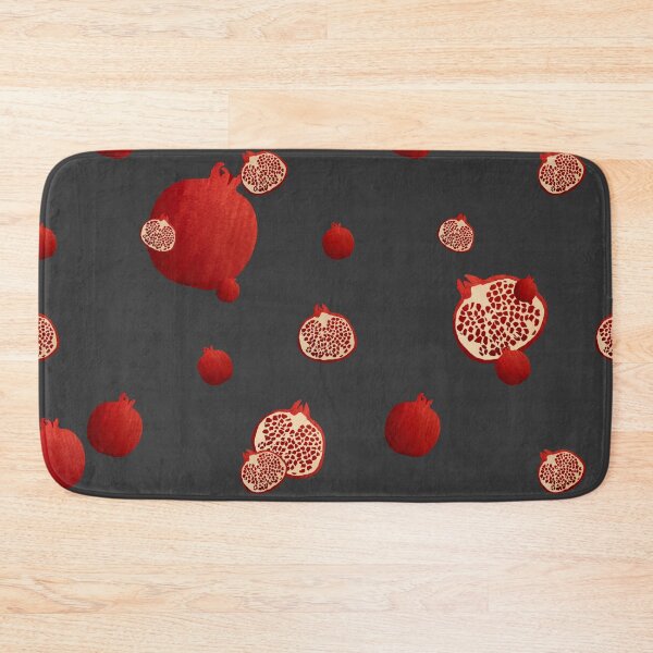 Item preview, Pomegranate red half ornate pattern a watercolor grey designed and sold by Yana Mustafina | Boho Soulful Designs.