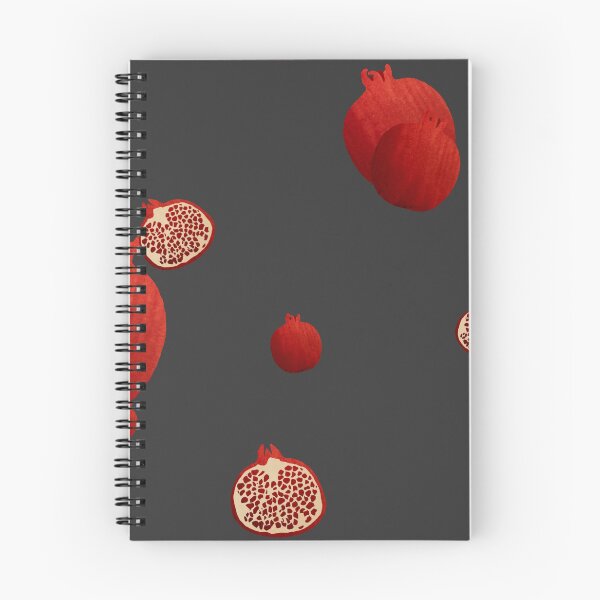 Item preview, Pomegranate red half ornate pattern a watercolor grey designed and sold by Yana Mustafina | Boho Soulful Designs.
