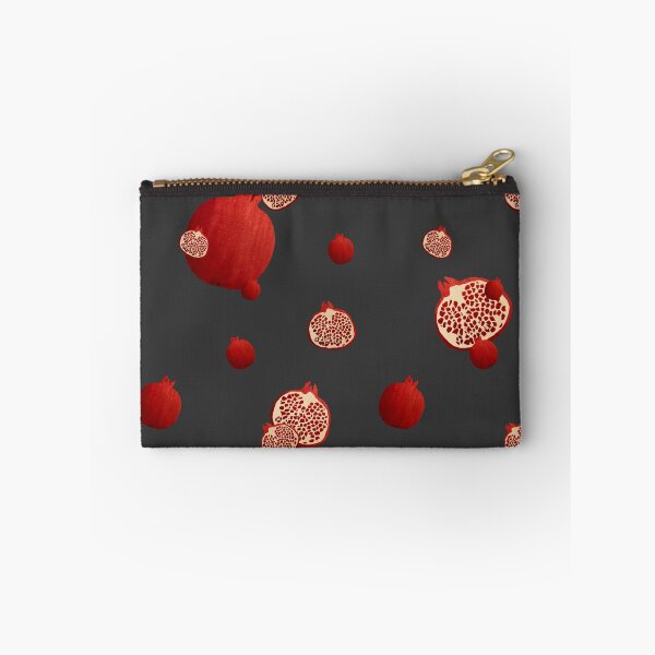 Item preview, Pomegranate red half ornate pattern a watercolor grey designed and sold by Yana Mustafina | Boho Soulful Designs.