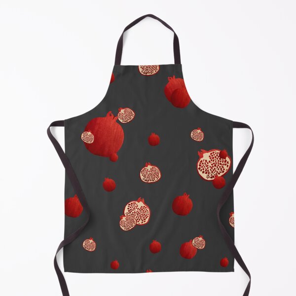 Item preview, Pomegranate red half ornate pattern a watercolor grey designed and sold by Yana Mustafina | Boho Soulful Designs.