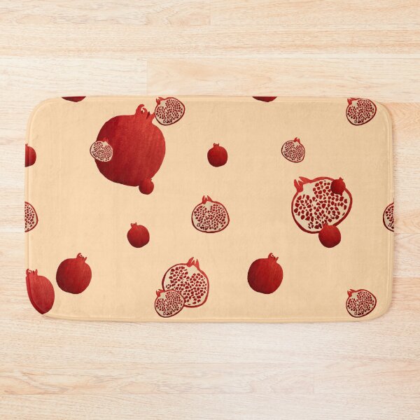 Item preview, Pomegranate red half ornate pattern a watercolor peach designed and sold by Yana Mustafina | Boho Soulful Designs.