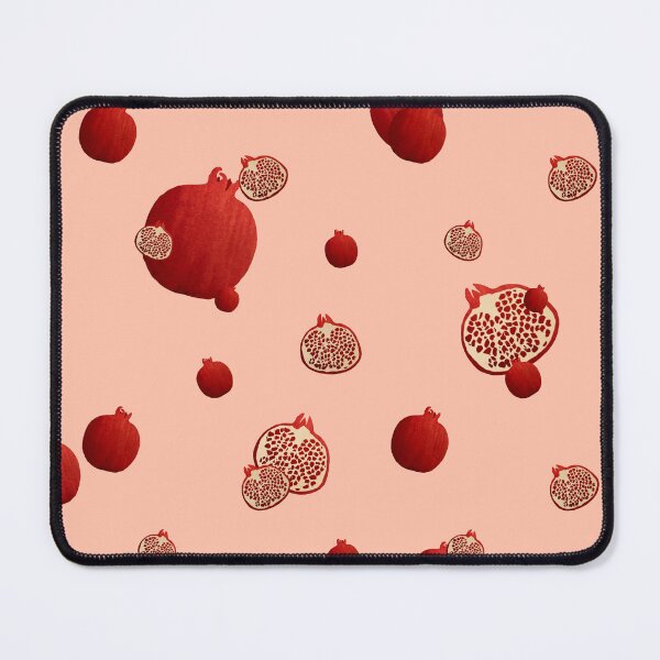 Item preview, Pomegranate red half ornate pattern a watercolor pink designed and sold by Yana Mustafina | Boho Soulful Designs.