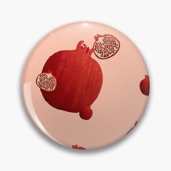 Item preview, Pomegranate red half ornate pattern a watercolor pink designed and sold by Yana Mustafina | Boho Soulful Designs.