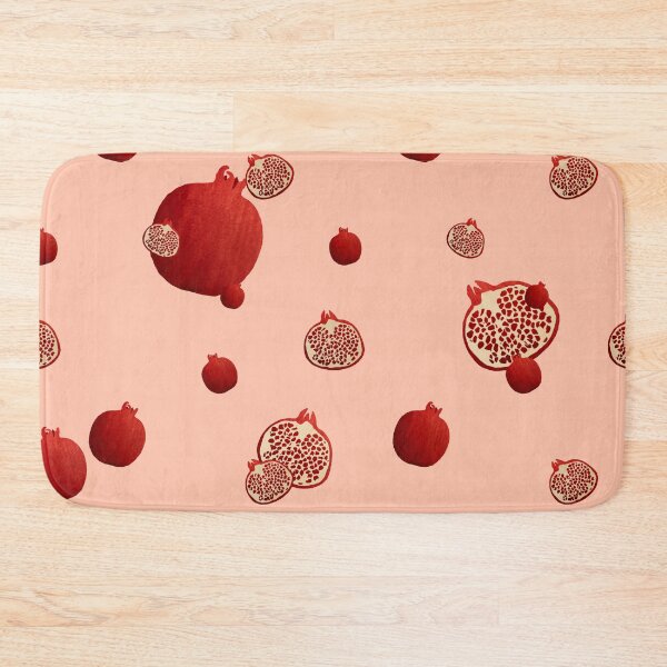 Item preview, Pomegranate red half ornate pattern a watercolor pink designed and sold by Yana Mustafina | Boho Soulful Designs.
