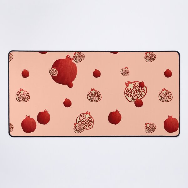 Item preview, Pomegranate red half ornate pattern a watercolor pink designed and sold by Yana Mustafina | Boho Soulful Designs.