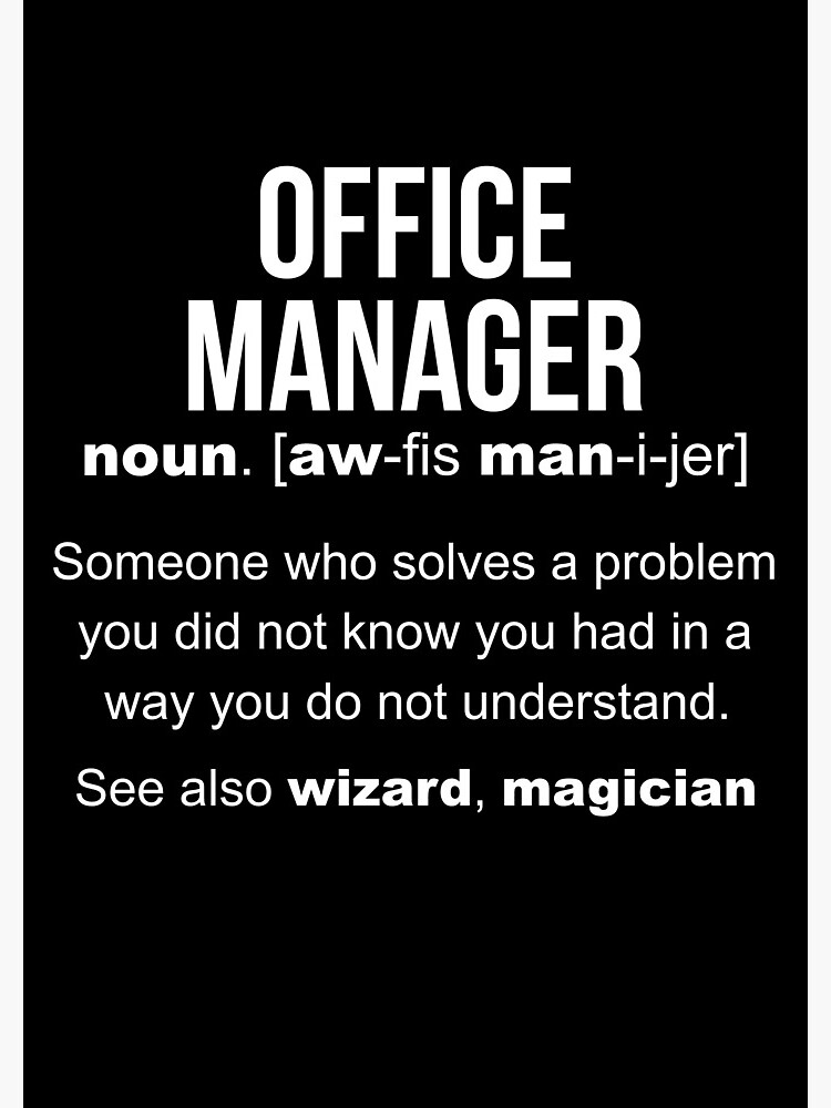 "Office Manager Definition" Spiral Notebook by LazyGreyBear Redbubble