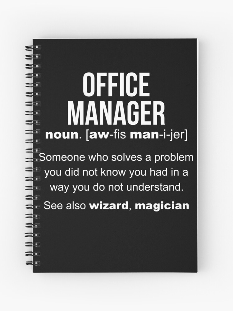 Cuaderno de espiral «Definición de Office Manager» de LazyGreyBear |  Redbubble