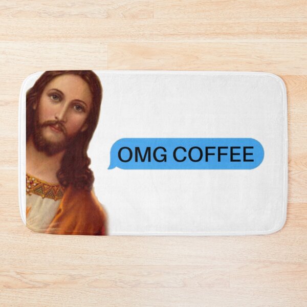 Item preview, OMG COFFEE Jesus Christ funny meme - hydro stickers designed and sold by Piont-blank.