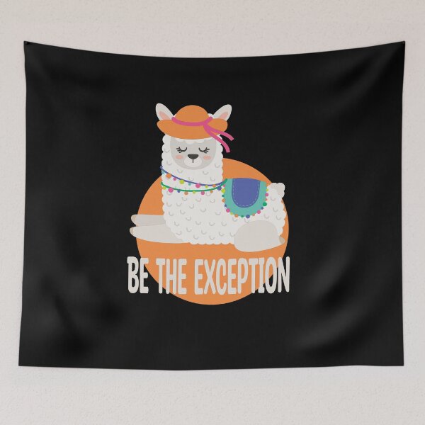 Item preview, Be The Exception Kawaii Funny Llama White & Orange designed and sold by Awesome 4 all.