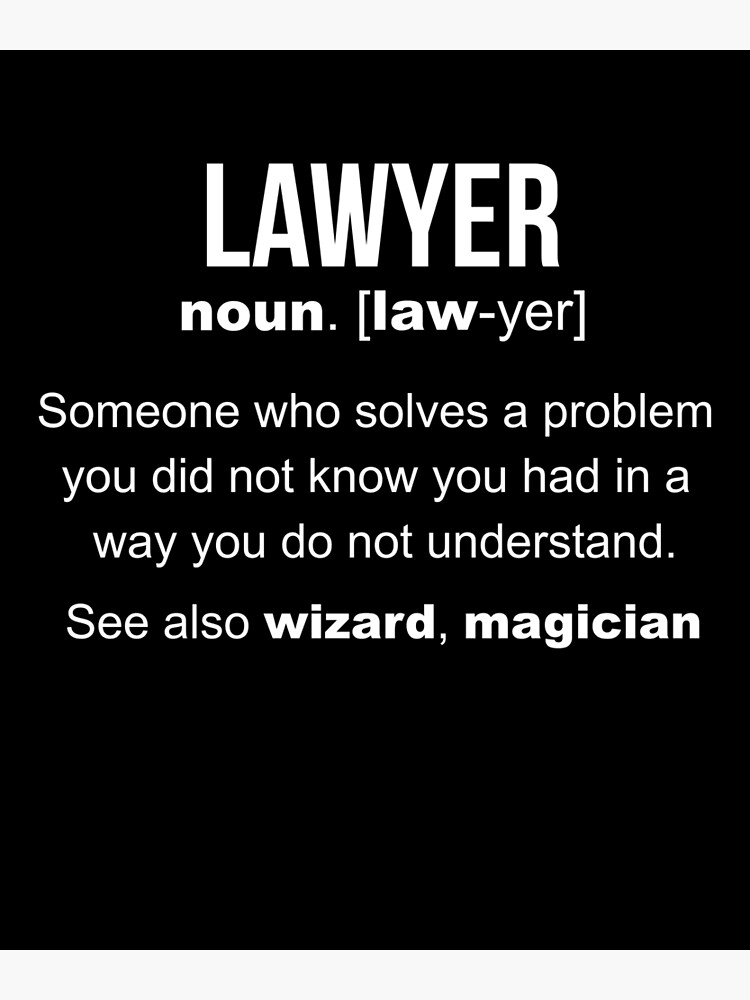 "Lawyer Definition" Poster by LazyGreyBear Redbubble
