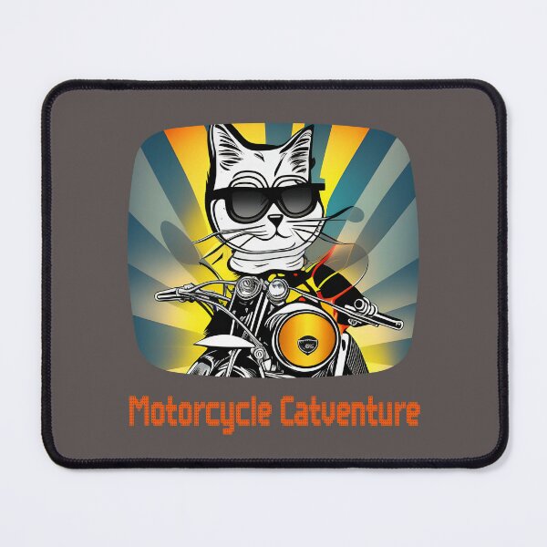 Motorcycle Catventure - Funny Cat on a Blue Motorcycle Kids T-Shirt by LV-creator