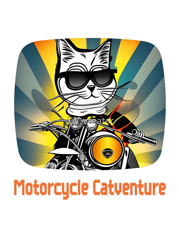 Motorcycle Catventure - Funny Cat on a Yellow Motorcycle