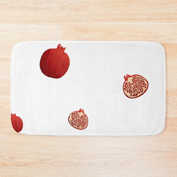 Item preview, Pomegranate red half simple pattern a watercolor designed and sold by Yana Mustafina | Boho Soulful Designs.