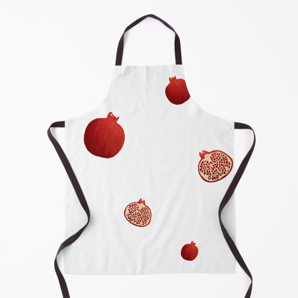 Item preview, Pomegranate red half simple pattern a watercolor designed and sold by Yana Mustafina | Boho Soulful Designs.