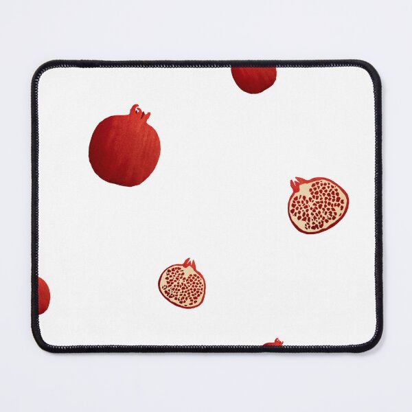 Item preview, Pomegranate red half simple pattern a watercolor designed and sold by Yana Mustafina | Boho Soulful Designs.