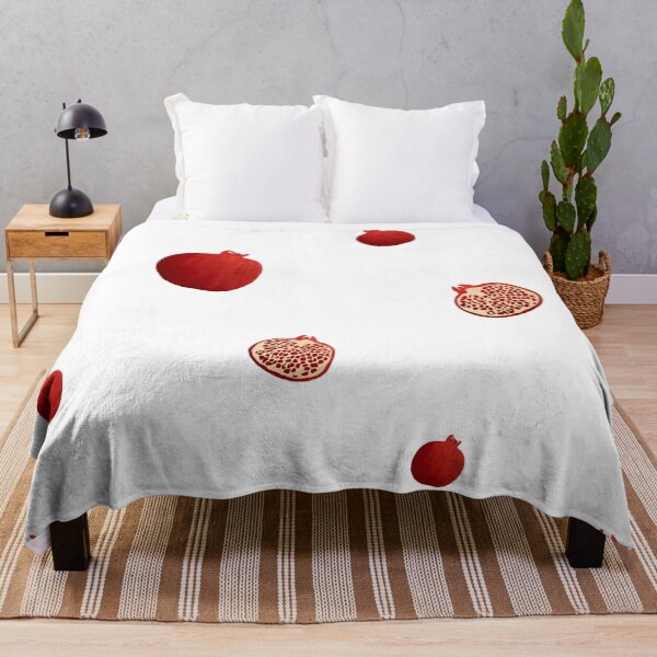 Item preview, Pomegranate red half simple pattern a watercolor designed and sold by Yana Mustafina | Boho Soulful Designs.
