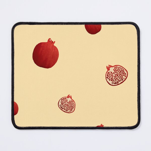 Item preview, Pomegranate red half simple pattern a watercolor yellow designed and sold by Yana Mustafina | Boho Soulful Designs.