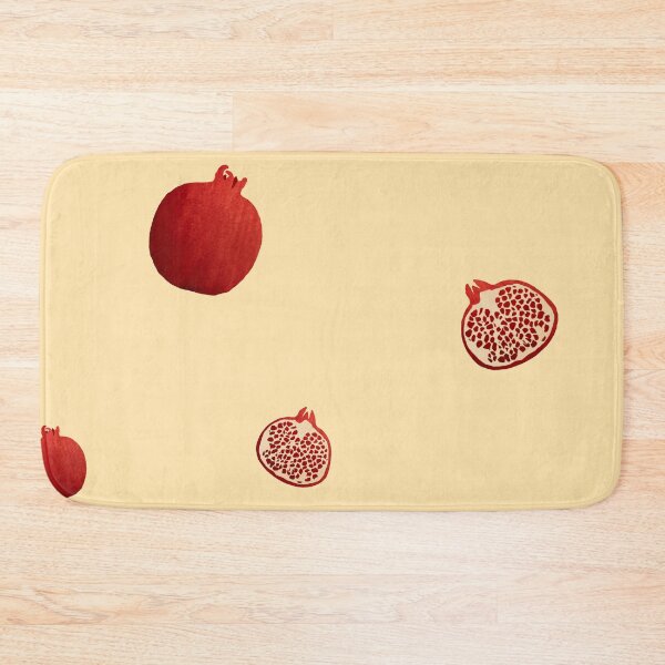 Item preview, Pomegranate red half simple pattern a watercolor yellow designed and sold by Yana Mustafina | Boho Soulful Designs.