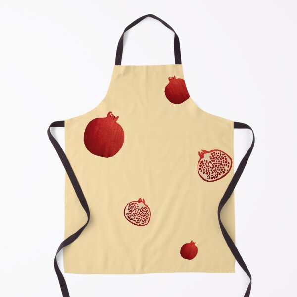 Item preview, Pomegranate red half simple pattern a watercolor yellow designed and sold by Yana Mustafina | Boho Soulful Designs.
